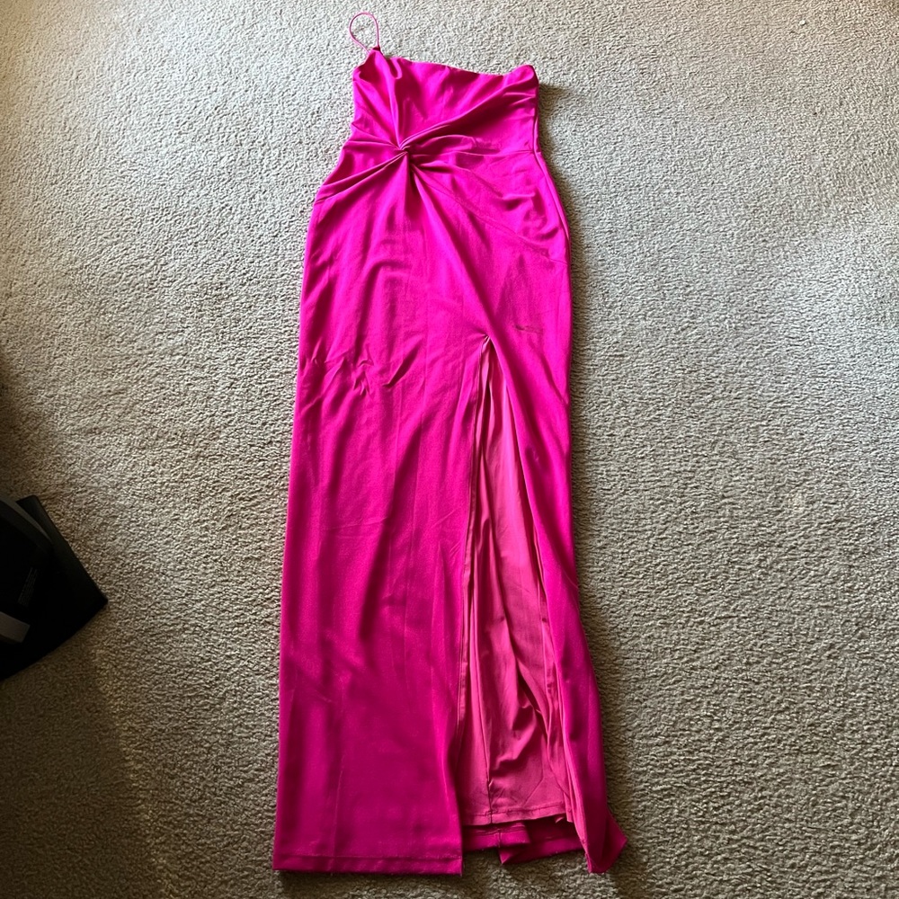 Hot Pink One Shoulder Gown